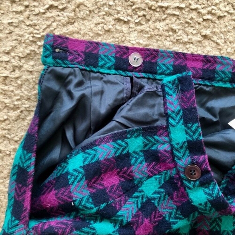 Vintage 80s Pendleton Wool Checked Mini Skirt Siz… - image 4
